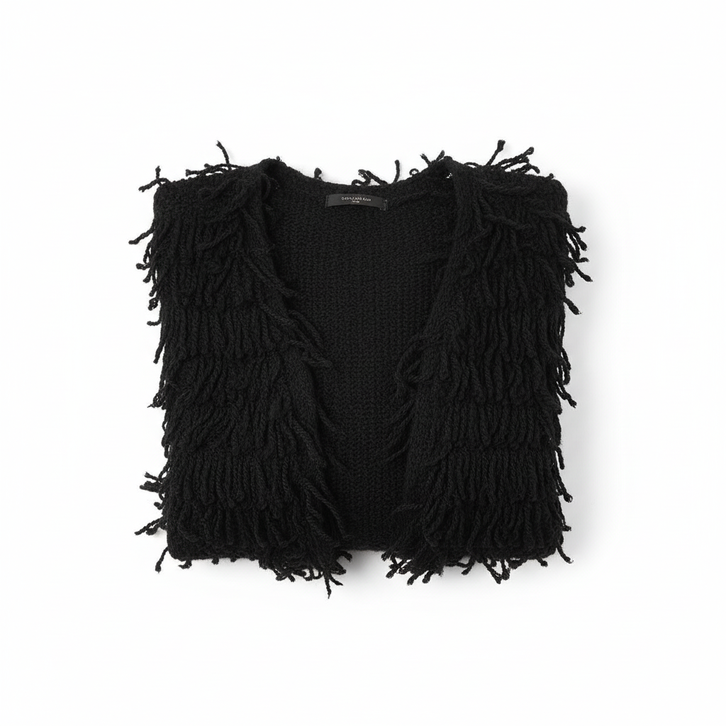 Strickjacke mit fäden – Langarm