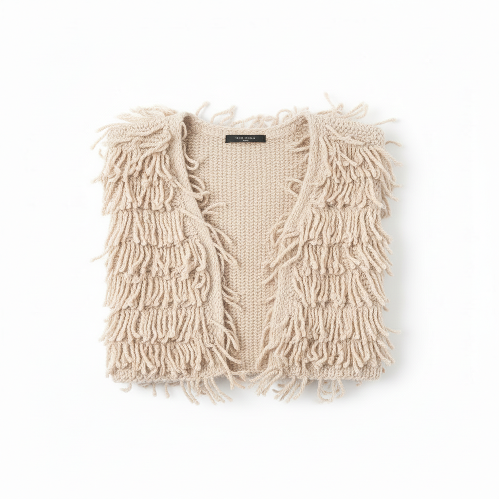 Strickjacke mit fäden – Langarm