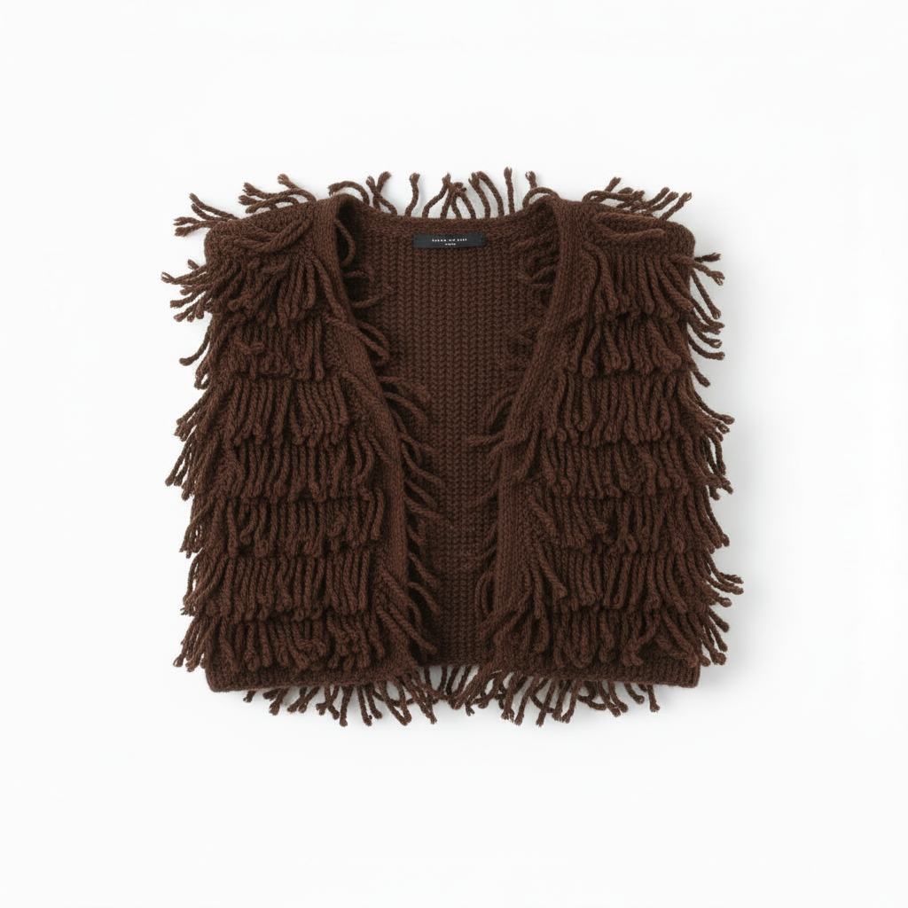 Strickjacke mit fäden – Langarm