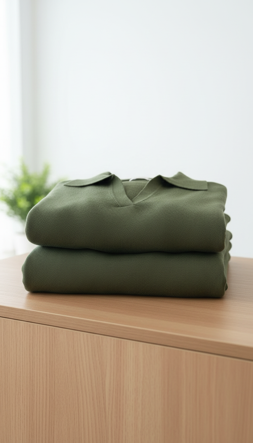 Damen Zweiteiler Set mit Langarm – Grün & Braun